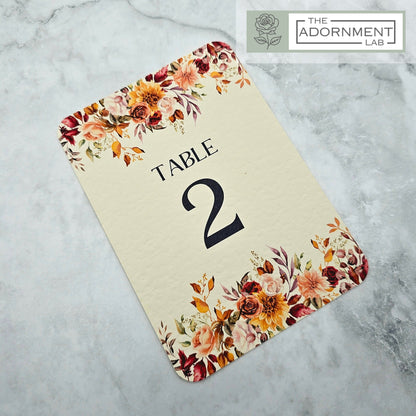 Autumn Fall Flowers Design - Table Name Cards