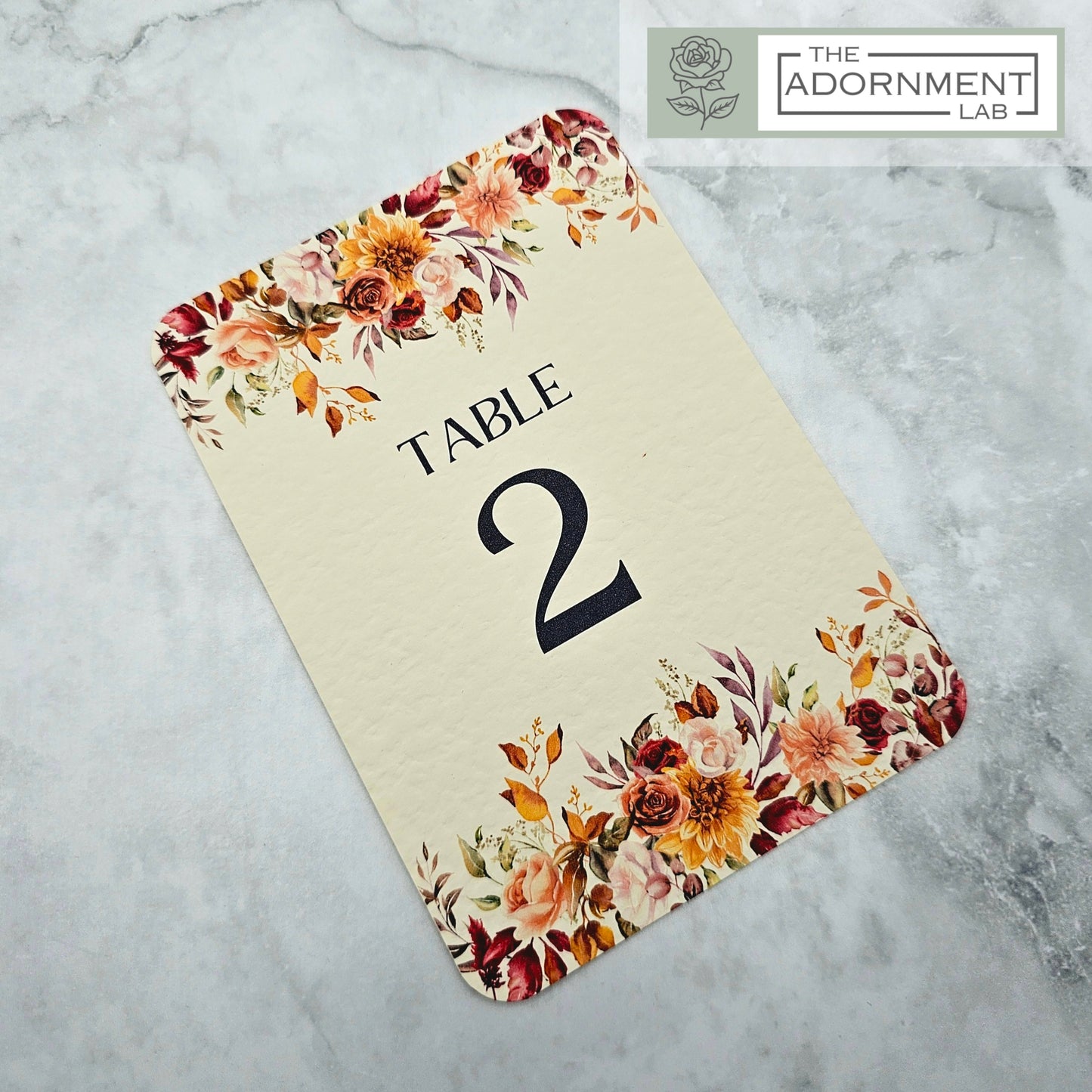 Autumn Fall Flowers Design - Table Number Cards
