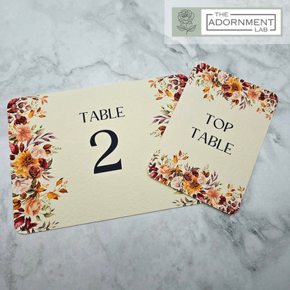 Autumn Fall Flowers Design - Table Name Cards