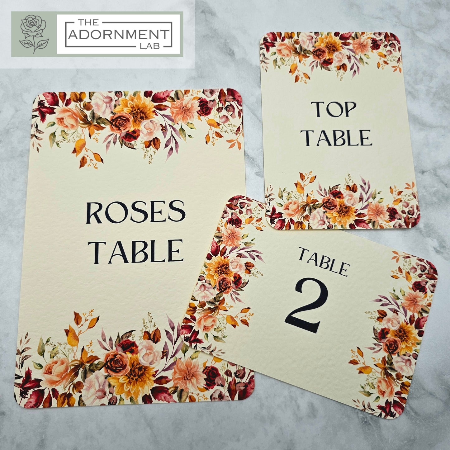 Autumn Fall Flowers Design - Table Name Cards
