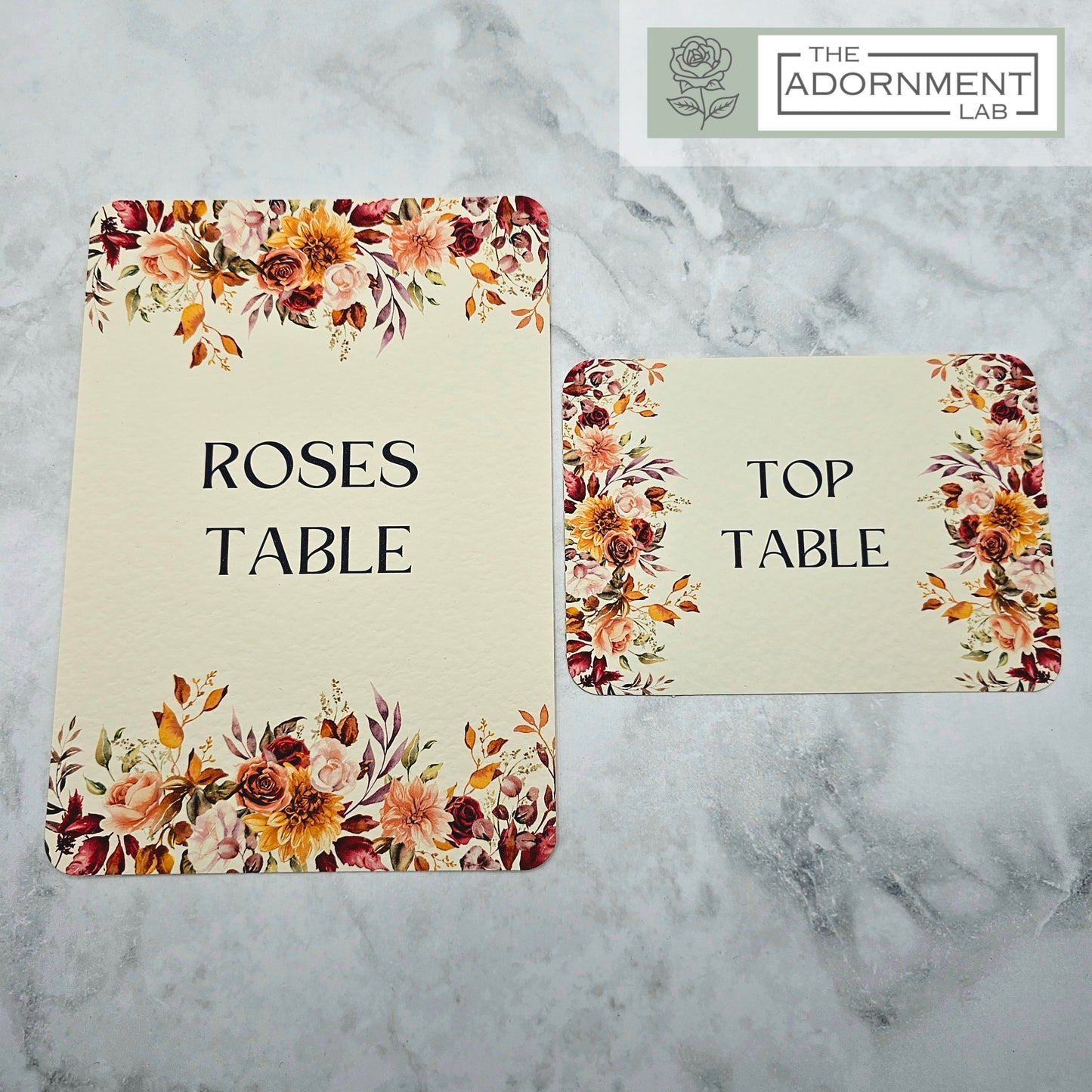 Autumn Fall Flowers Design - Table Name Cards