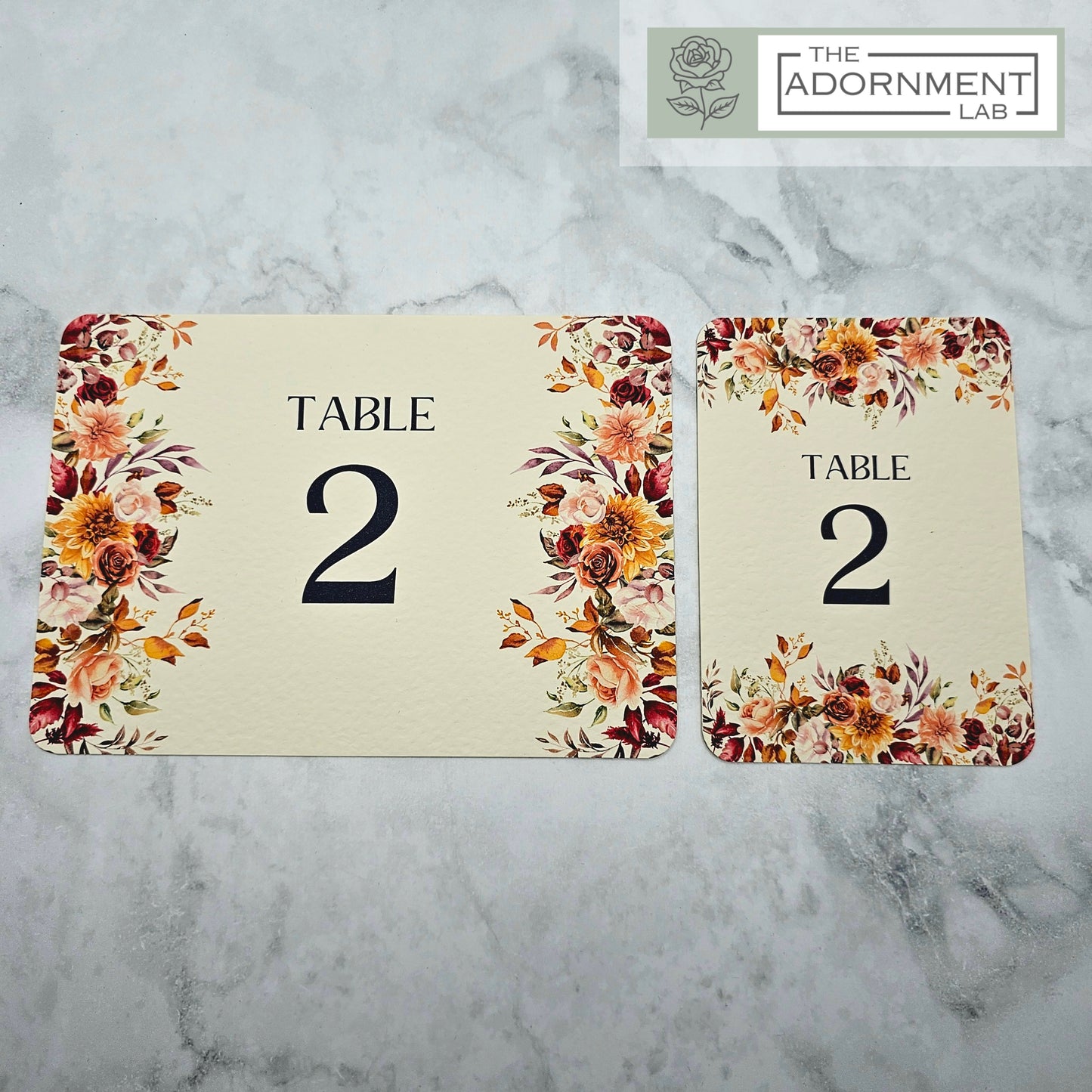 Autumn Fall Flowers Design - Table Number Cards