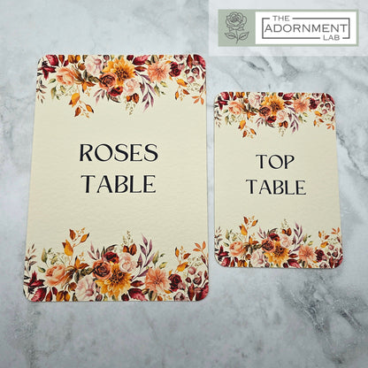 Autumn Fall Flowers Design - Table Name Cards