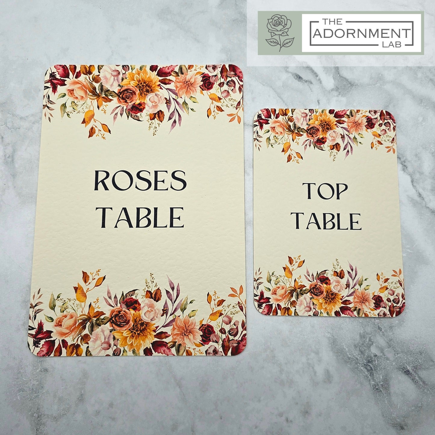 Autumn Fall Flowers Design - Table Number Cards