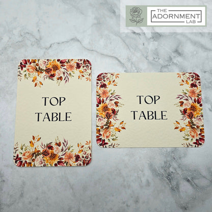 Autumn Fall Flowers Design - Table Name Cards