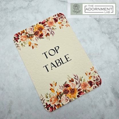 Autumn Fall Flowers Design - Table Name Cards