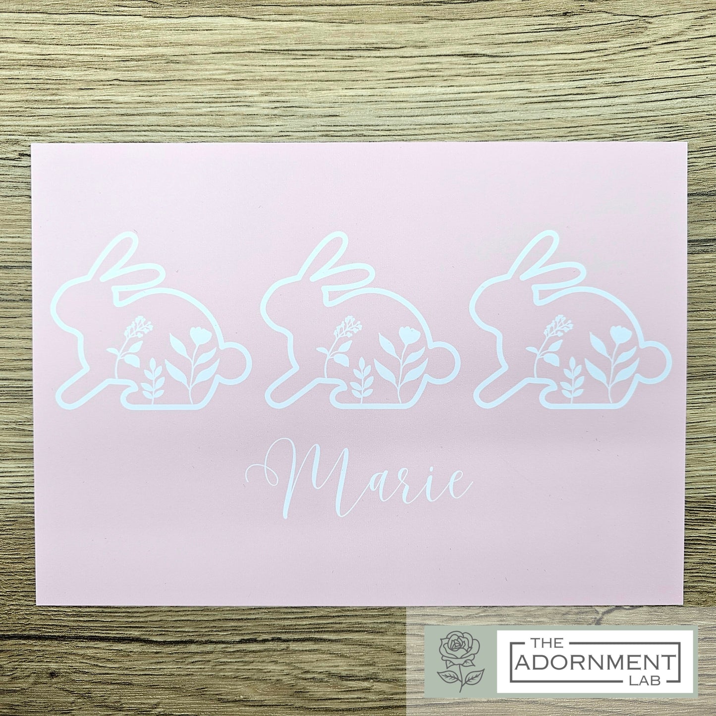 Bunny Bloom - A5 Art Print - Peach (Personalised)