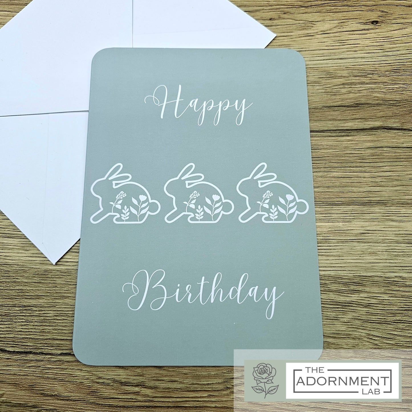 Bunny Bloom - Happy Birthday - Greetings Cards - Sage