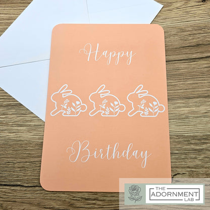 Bunny Bloom - Happy Birthday - Greetings Cards - Sage