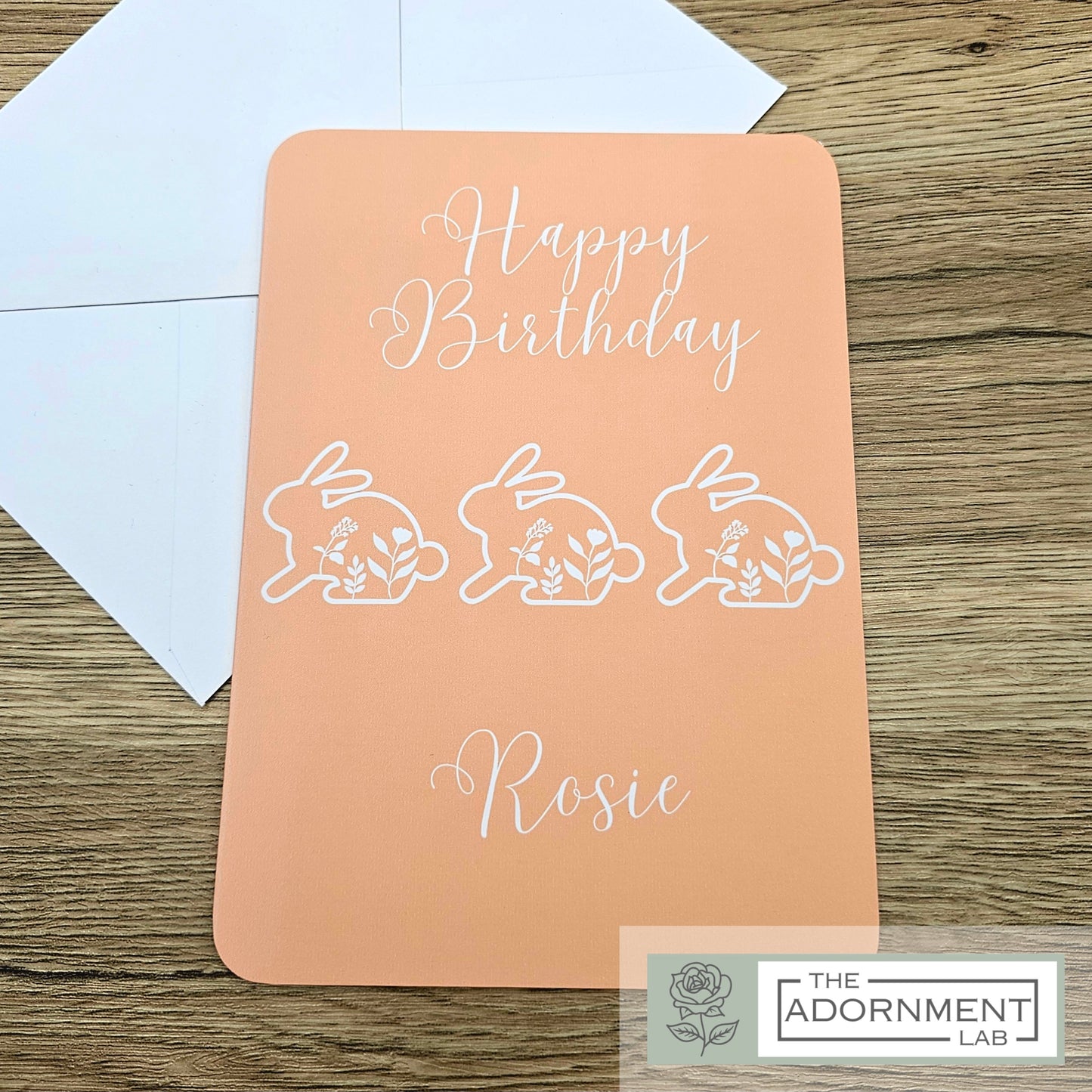 Bunny Bloom - Happy Birthday - Greetings Cards - Pink (Personalised)