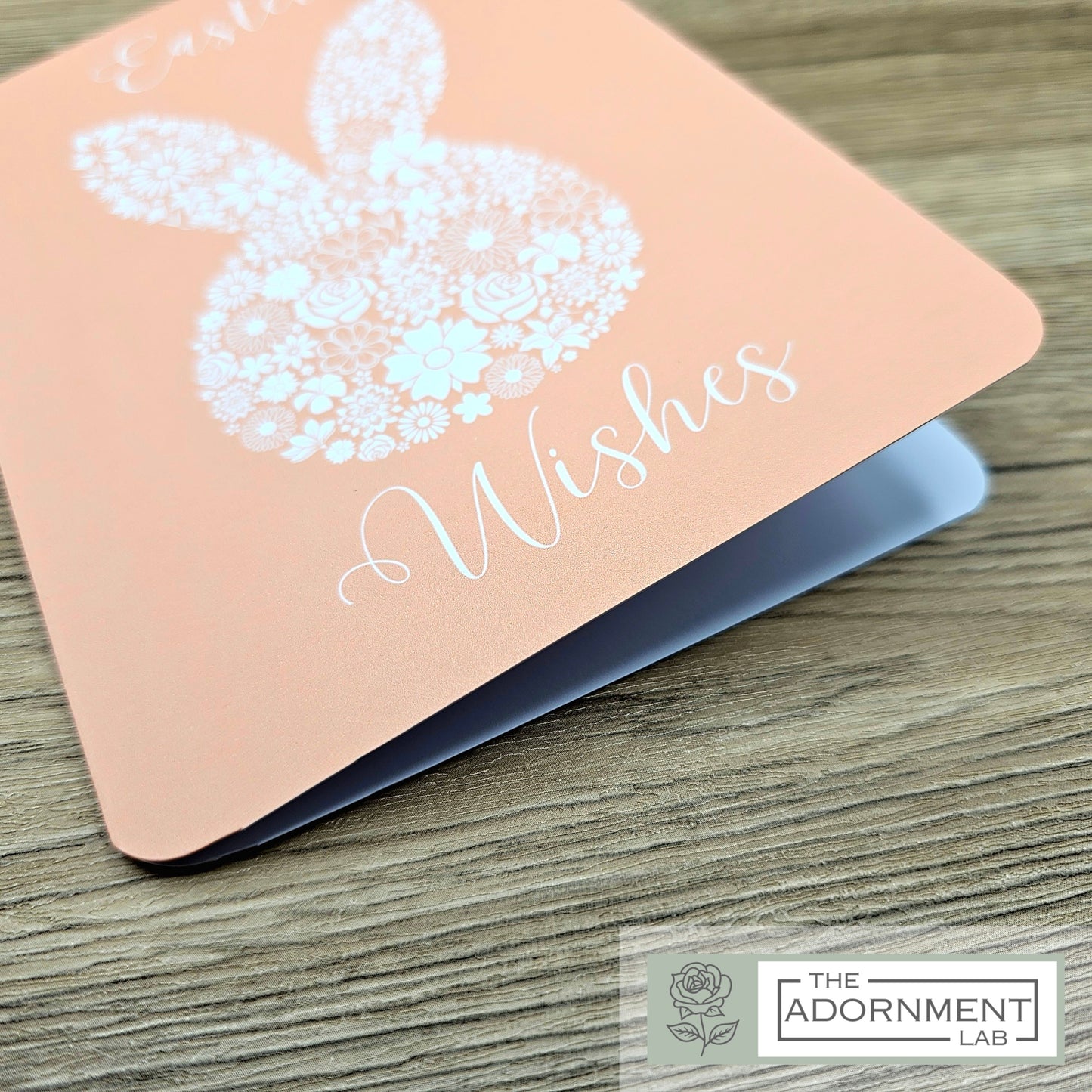 Bunny Bloom Silhouette - Easter Wishes - Greetings Card - Pink
