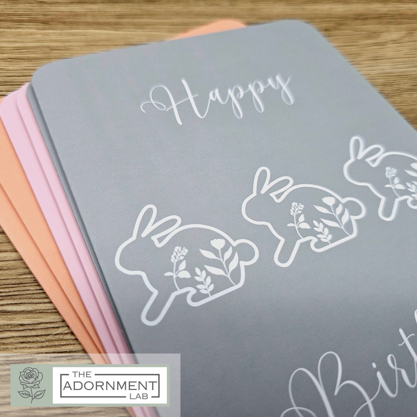 Bunny Bloom - Happy Birthday - Greetings Cards - Pink (Personalised)