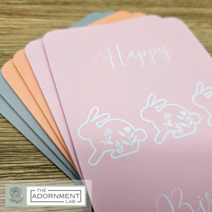Bunny Bloom - Happy Birthday - Greetings Cards - Pink (Personalised)