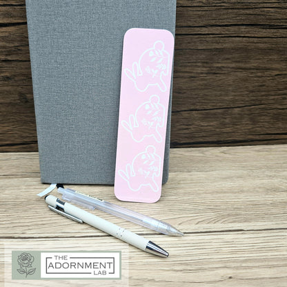 Bunny Bloom - Flat Printed Bookmarks - Pink