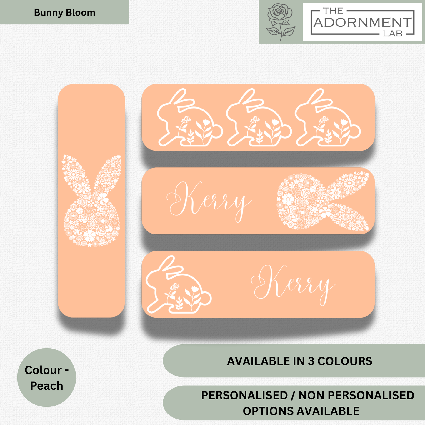 Bunny Bloom - Flat Printed Bookmarks - Pink
