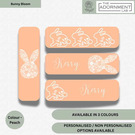 Bunny Bloom - Flat Printed Bookmarks - Peach