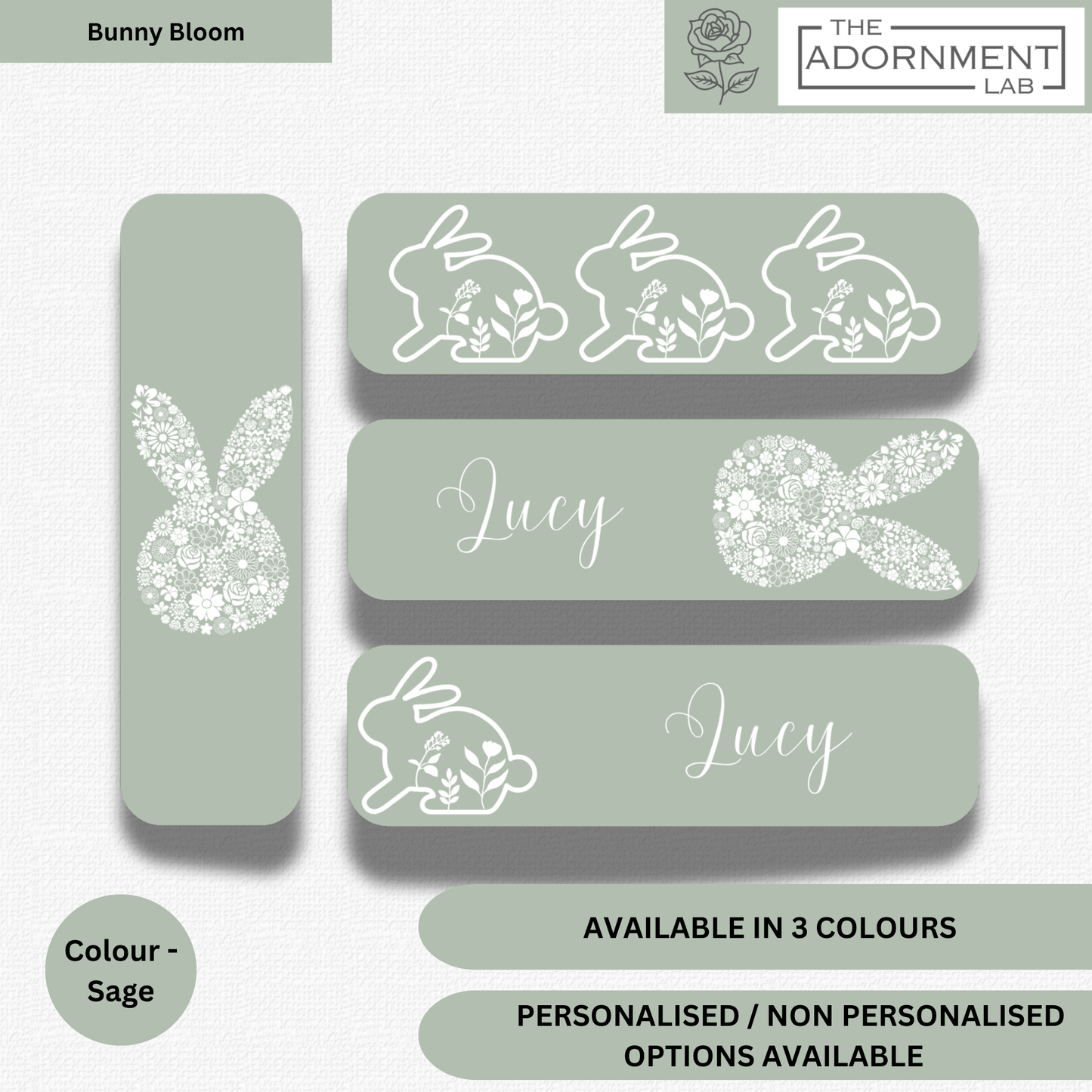 Bunny Bloom - Flat Printed Bookmarks - Pink