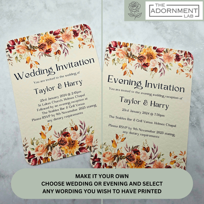 Autumn Fall Flowers Design - Invitations
