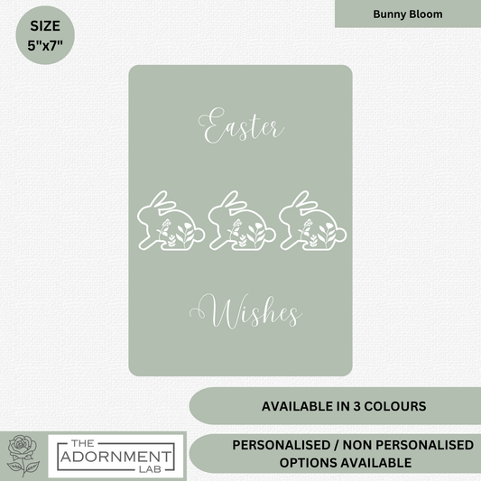 Bunny Bloom - Easter Wishes - Greetings Card - Sage