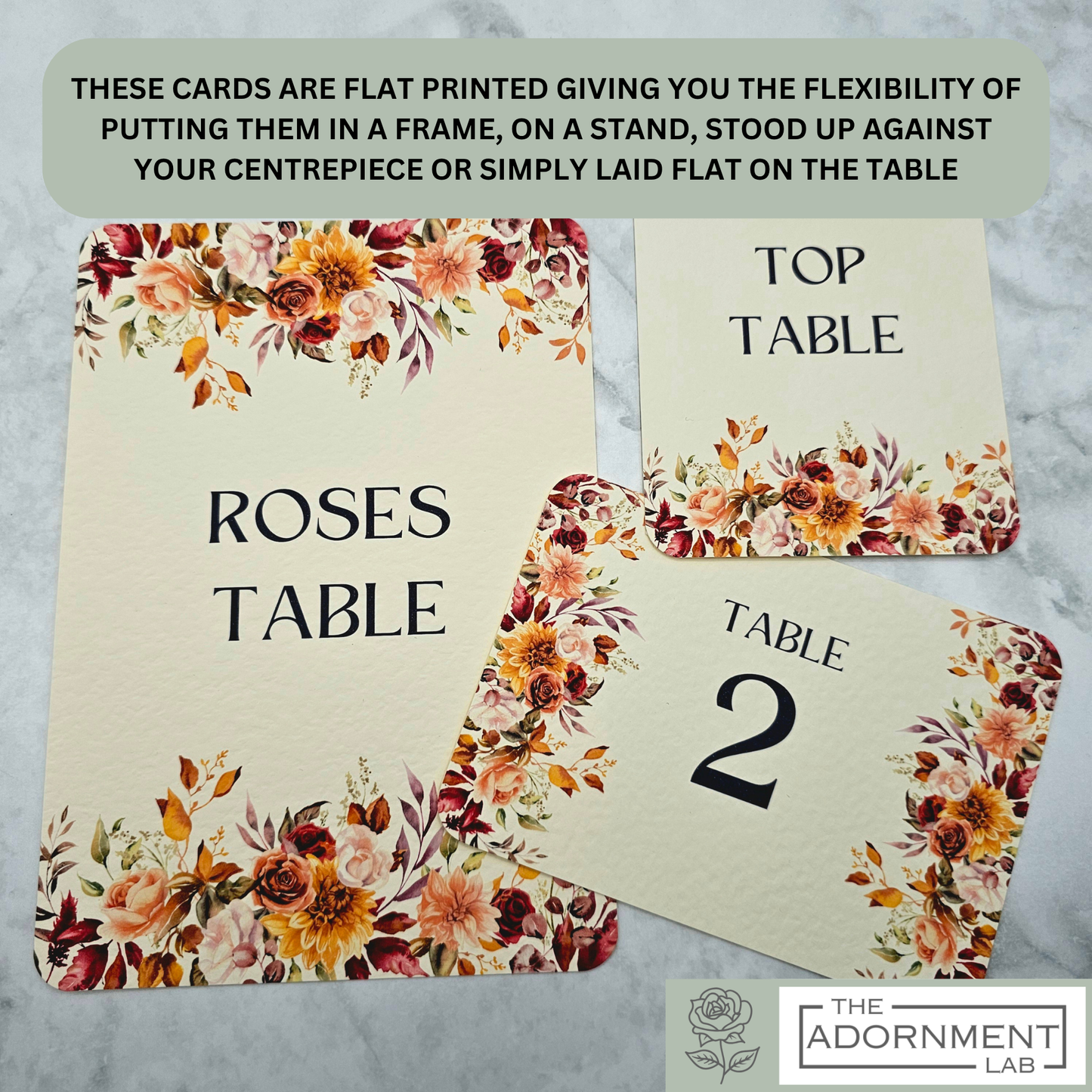 Autumn Fall Flowers Design - Table Name Cards