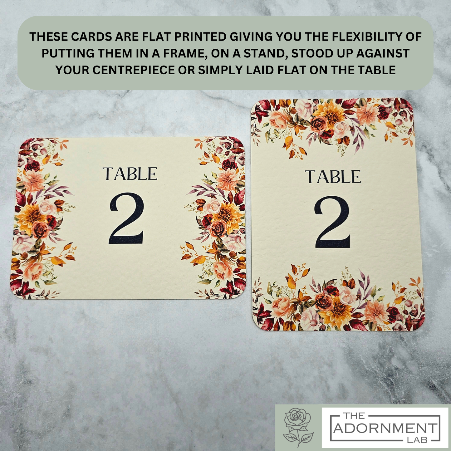Autumn Fall Flowers Design - Table Number Cards