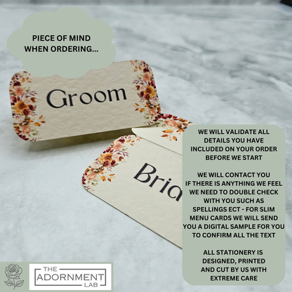 Autumn Fall Flowers Design - Place Cards