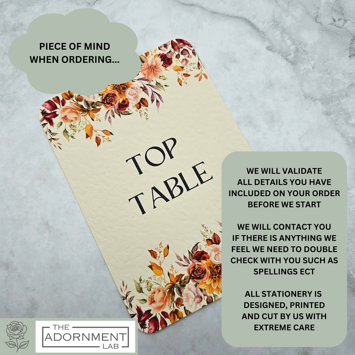 Autumn Fall Flowers Design - Table Name Cards