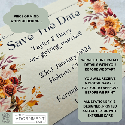 Autumn Fall Flowers Design - Save The Date