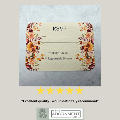 Autumn Fall Flowers Design - A6 RSVP With Menu Choices