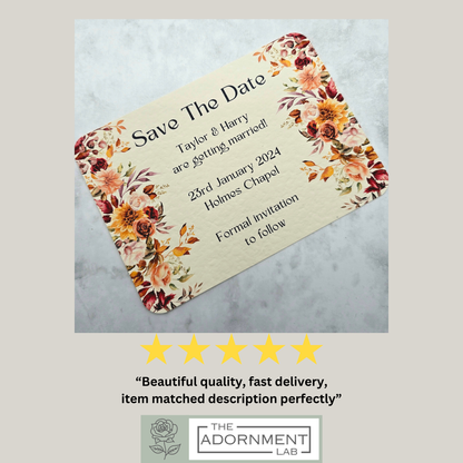 Autumn Fall Flowers Design - Save The Date