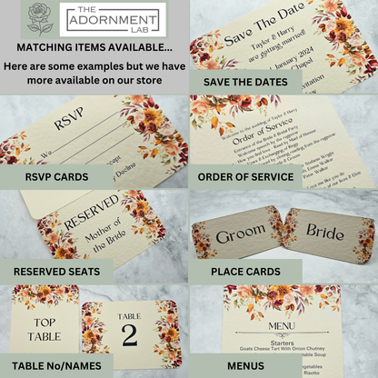 Autumn Fall Flowers Design - Invitations