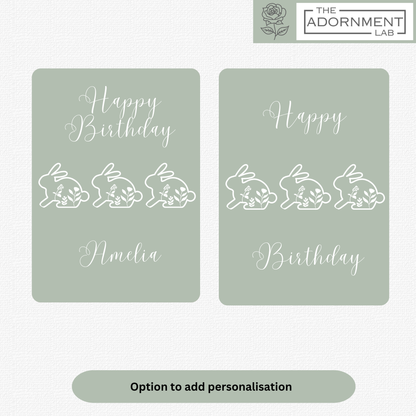 Bunny Bloom - Happy Birthday - Greetings Cards - Sage